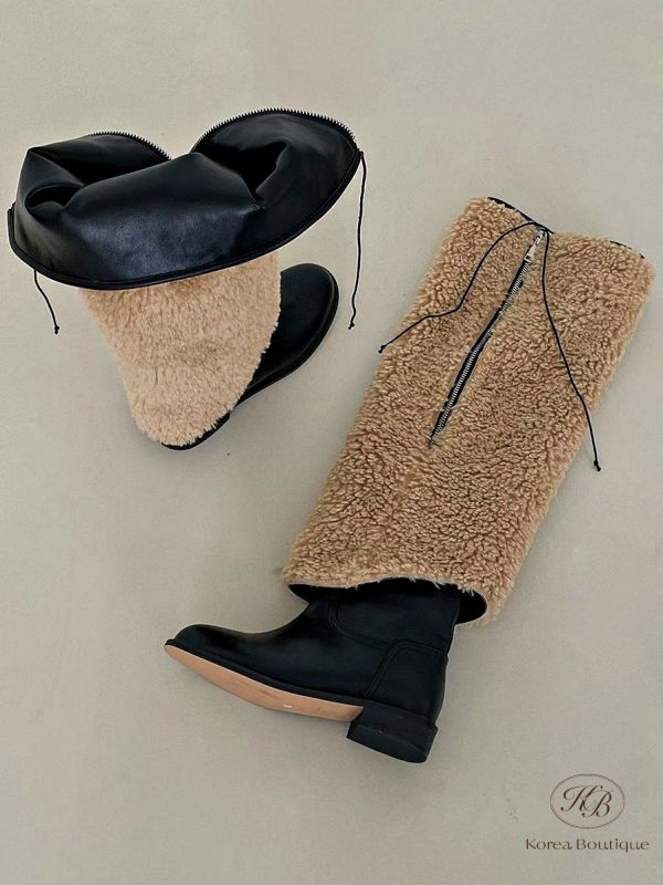 FWKR30 冬季 可以套在長靴上的羊羔毛靴套 