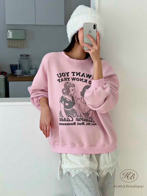 FWKR73 冬季 漫畫女郎 加絨衛衣 