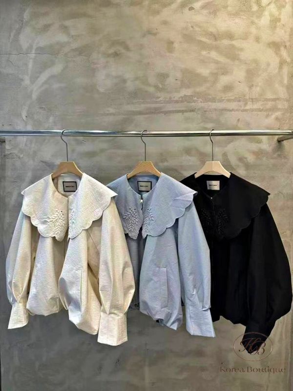 Fw362 秋季 很美的蕾絲領口外套 