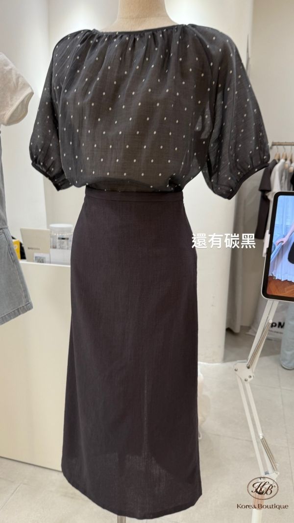 Kr19 夏裝 亞麻闆娘自留款 均碼 側面有鈕扣做調整 