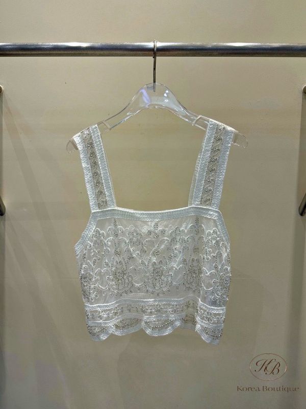 Fw354 秋季 珠串蕾絲馬甲 