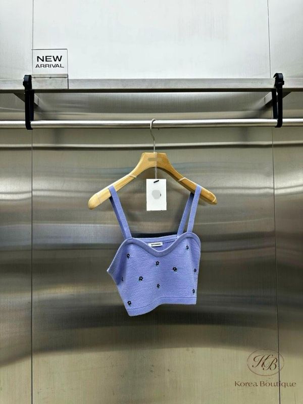 SS411 春季 小花刺繡針織背心 