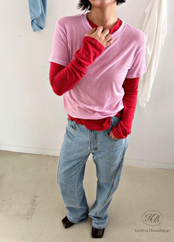 SS142 春季 彈性好材質也舒服的長袖/短袖上衣 顏色選擇多 