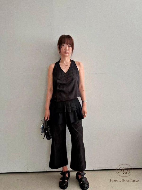 SS354 春季 條紋八分西裝褲 