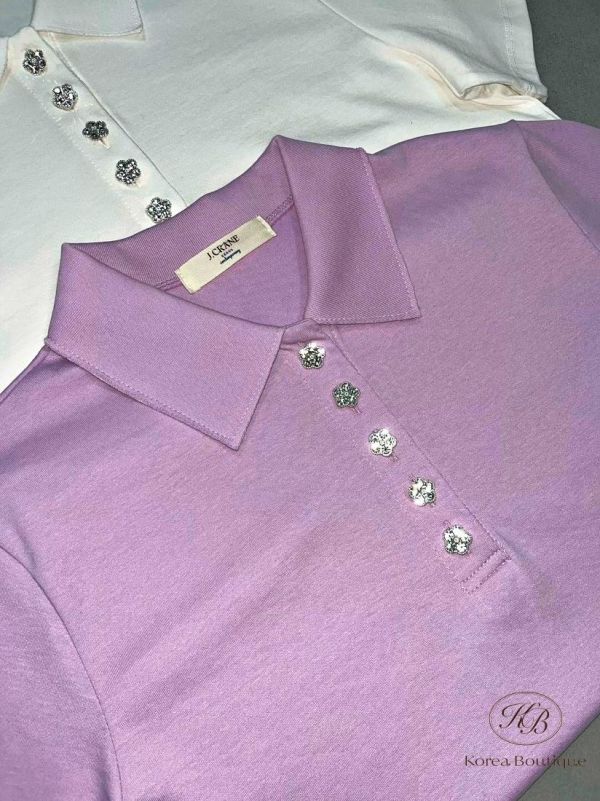 SS313 春季 花花鈕扣polo衫 