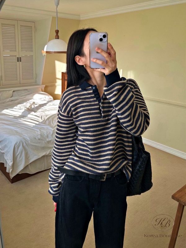 FWKR21 冬季 條紋長版上衣 