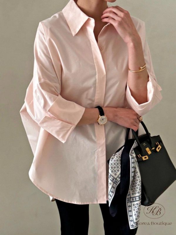 SS154 春季 春款顏色的長版襯衫 