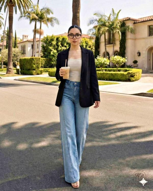 SS127 春季 車線顯瘦配色牛仔褲 