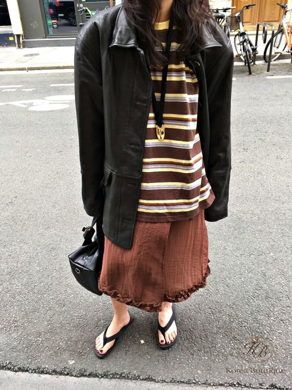 Fw200 秋季 糖果配色條紋tee 