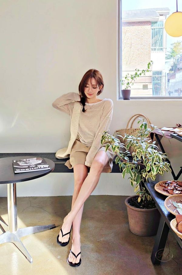 SS375 春季 混亞麻條紋上衣 