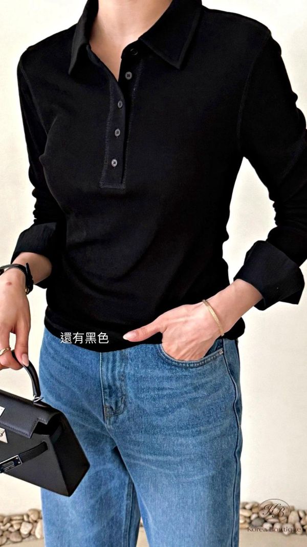 FW2764 秋季 手袖很好看的簡約排扣上衣 