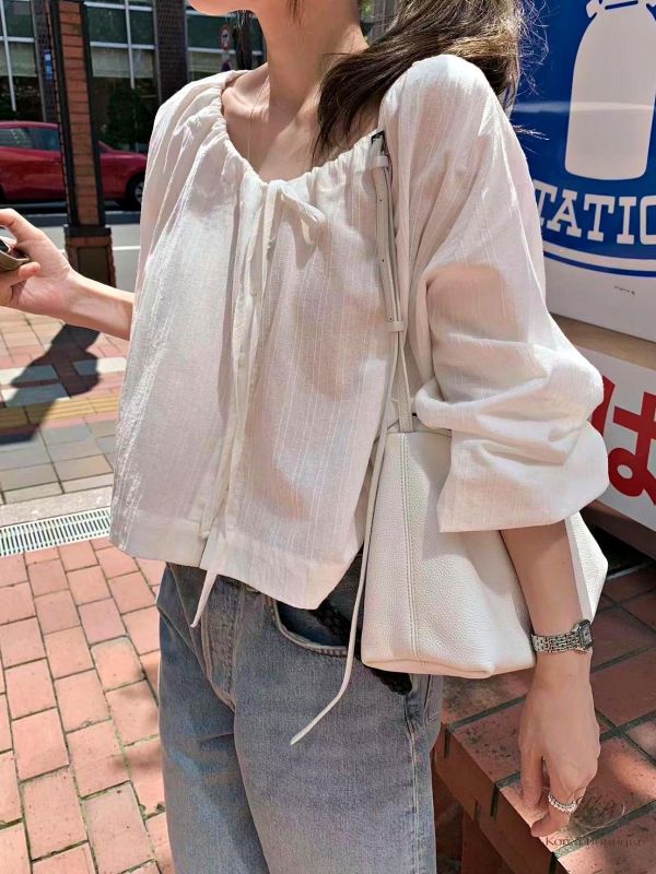 FW2756 秋季 喜歡清新風格的紋理上衣 