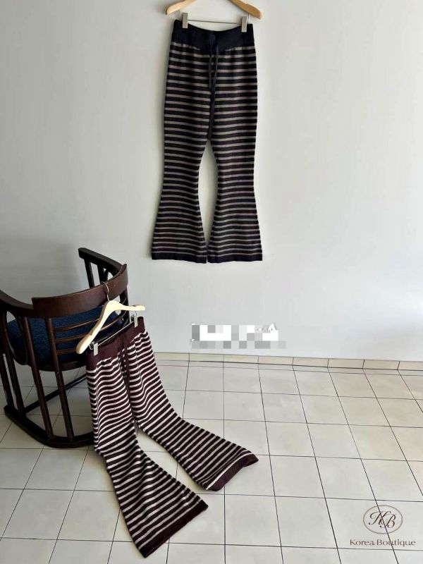 FWKR105 冬季 條紋喇叭褲 