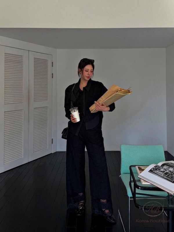 SS308 春季 重工的蕾絲雕花褲 