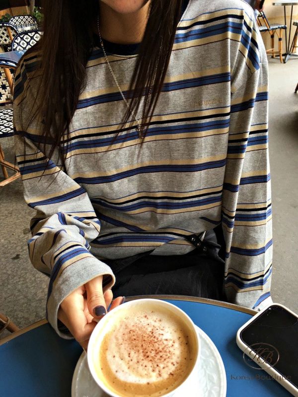 Fw200 秋季 糖果配色條紋tee 