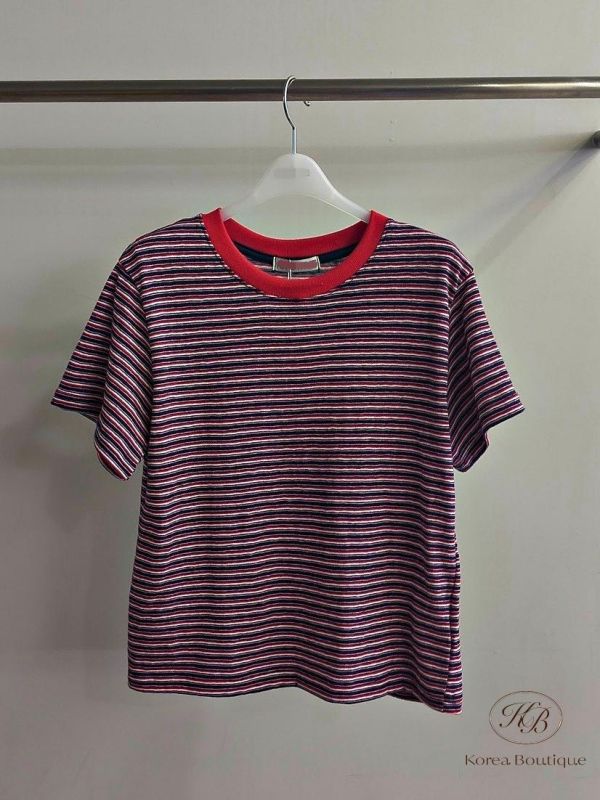 SS435 春季 糖果色配色的條紋tee 