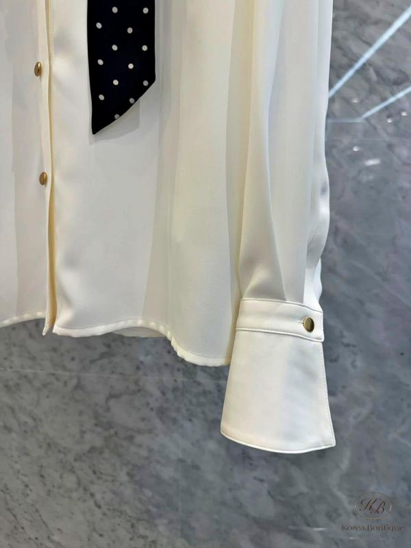 SS157 春季 重工js 蕾絲領巾襯衫 