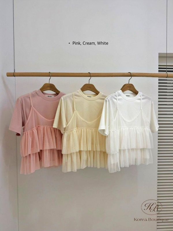 SS330 春季 可愛紡紗兩件式上衣 