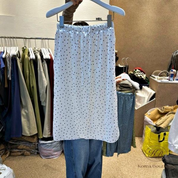 SS279 春季 點點絲綢感半身裙 