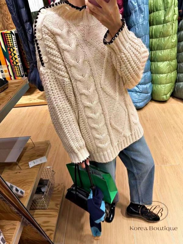 FWKR31 冬季 可愛顏色麻花毛衣 