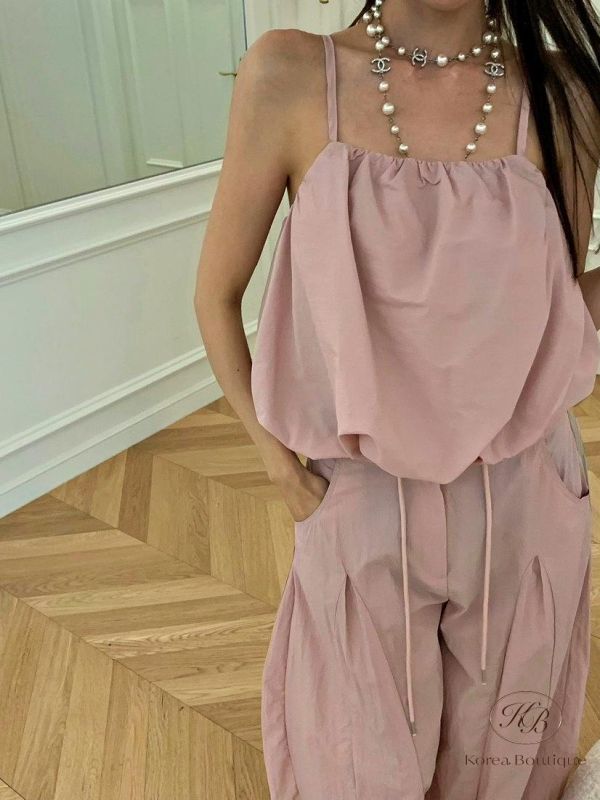 SS371 春季 氣球感細肩帶上衣 