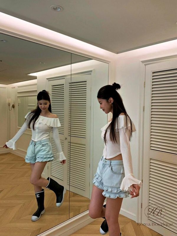 SS402 春季 花邊牛仔褲 