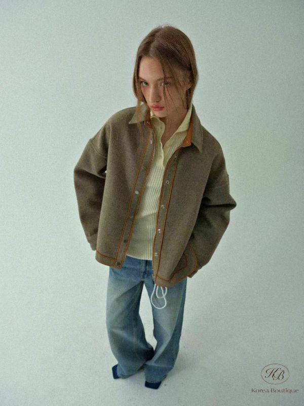 Fw368 秋季 質感車縫線襯衫外套 