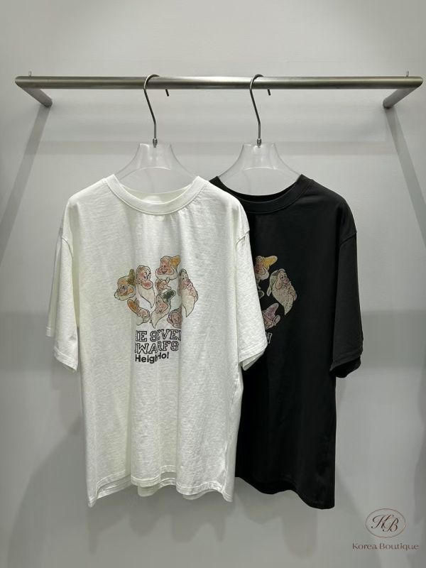 Kr90 夏裝 磨色感七個小矮人T 