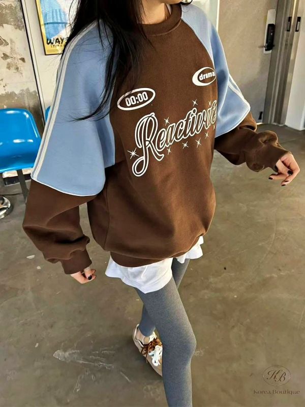 FWKR69 冬季 撞色字母衛衣 