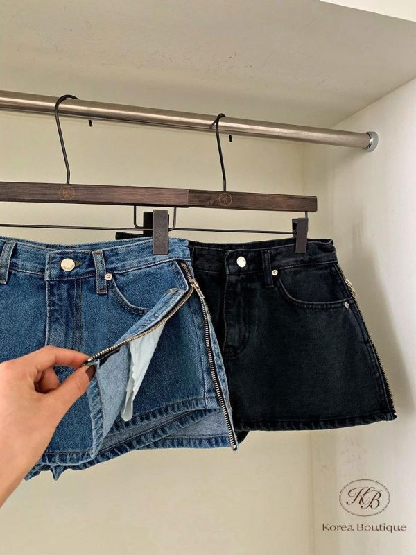 SS280 春季 牛仔拉鍊褲裙 