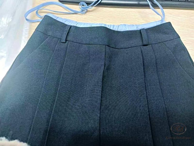 SS205 春季 蝴蝶結設計百褶褲裙 