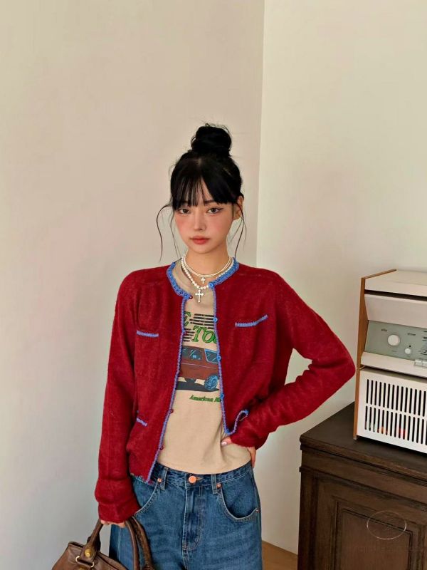 Fw170 秋季 撞色開襟衫 這件會不會太可愛 