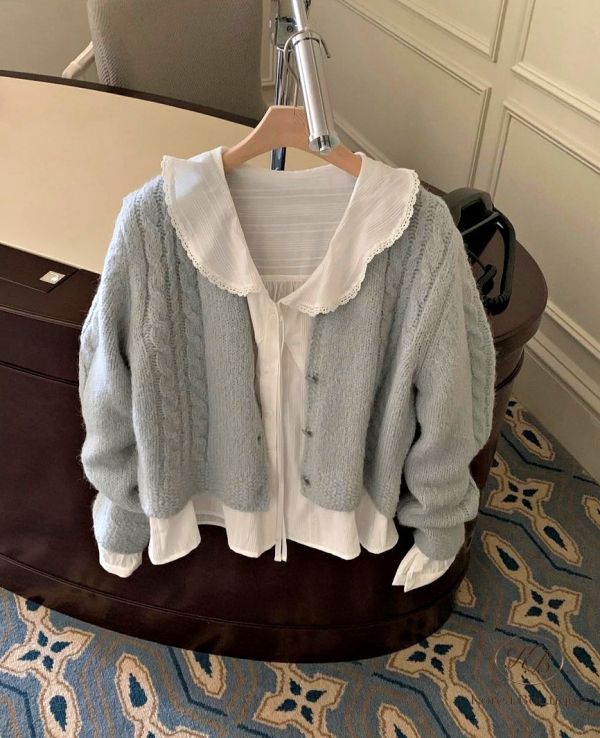 Fw359 秋季 顏色柔美開襟外套 