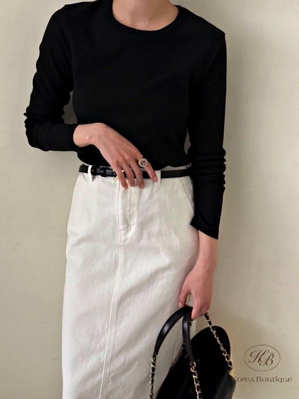 SS103 春季 質感圓領素面上衣 