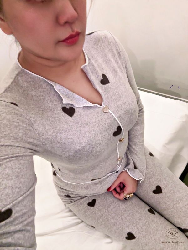 FWKR15 冬季 東大門最舒服的愛心睡衣 70公斤豐腴身材一樣可以駕馭 