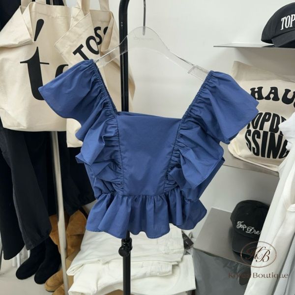 Kr98 夏裝 荷葉邊上衣 