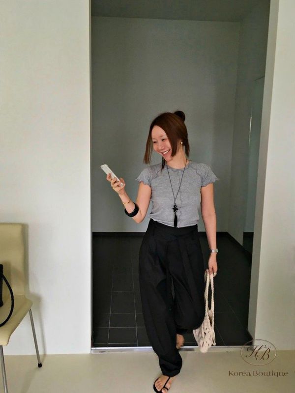 SS447 春季 木耳邊素面上衣 