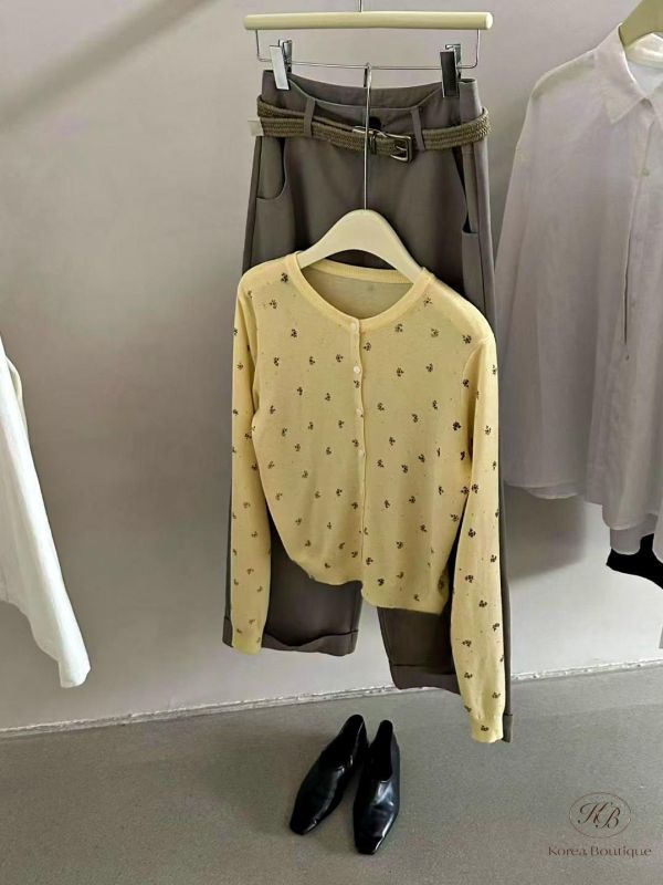 SS190 春季 小碎花博針織小外套 