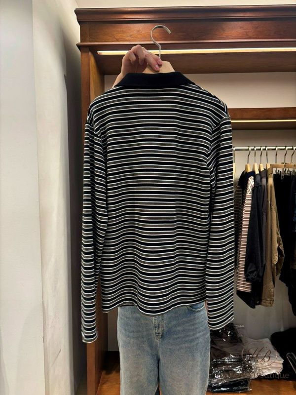 Fw284 秋季 條紋厚磅polo杉 