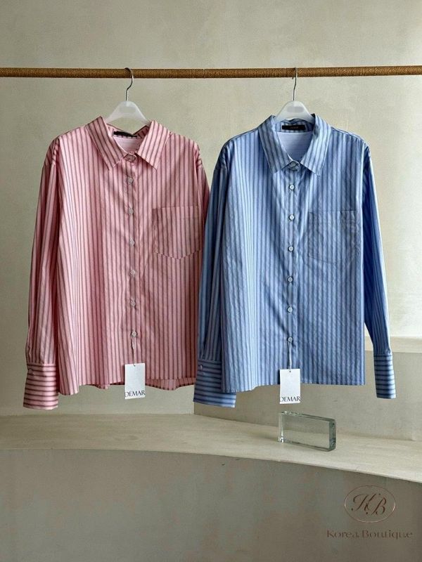 SS283 春季 粉嫩色條紋襯衫 