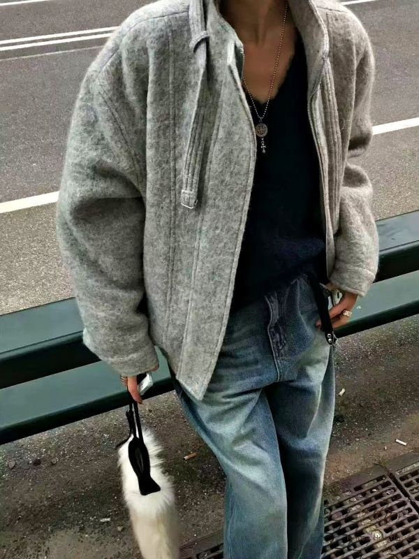 FWKR81 冬季 立領毛料外套 