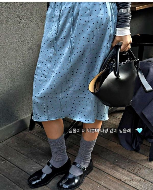 SS279 春季 點點絲綢感半身裙 