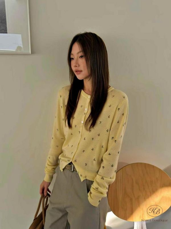 SS190 春季 小碎花博針織小外套 