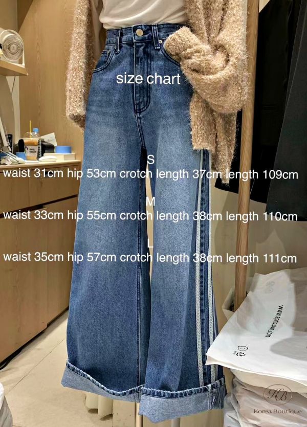 Fw462 冬季 線條設計牛仔褲 