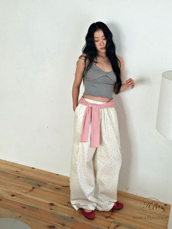 SS269 春季 碎花工裝褲 