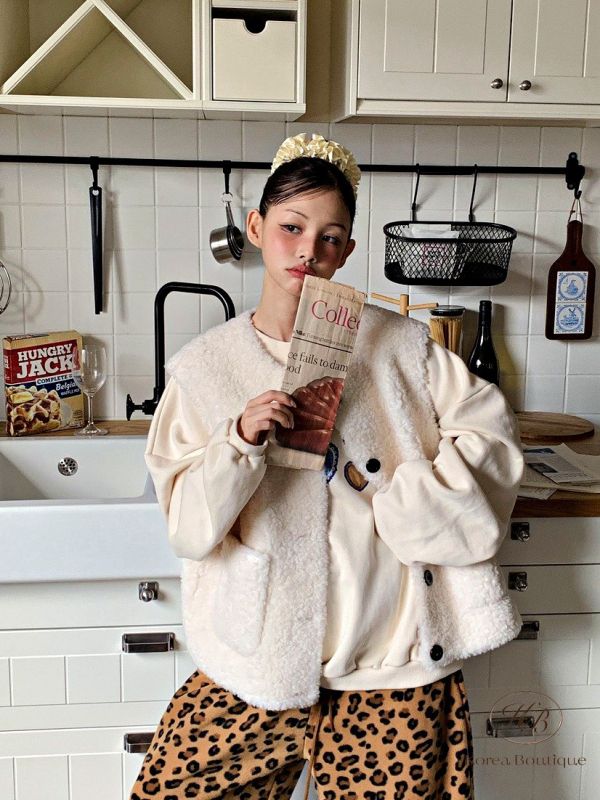 FWKR49  冬季 有扣子的毛毛背心 