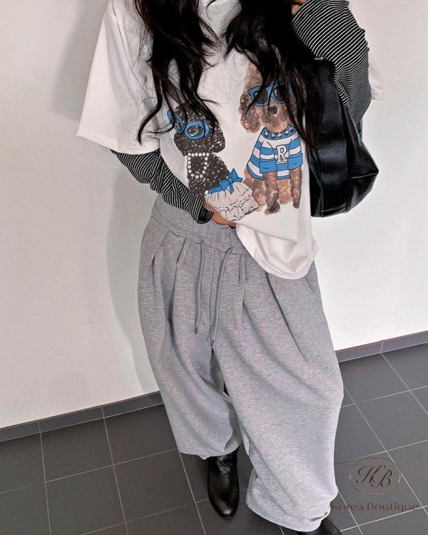 FW2706 秋季 可愛墨鏡狗狗tee 