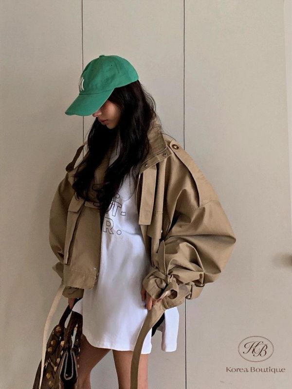 SS189 春季 好看的短版風衣外套 