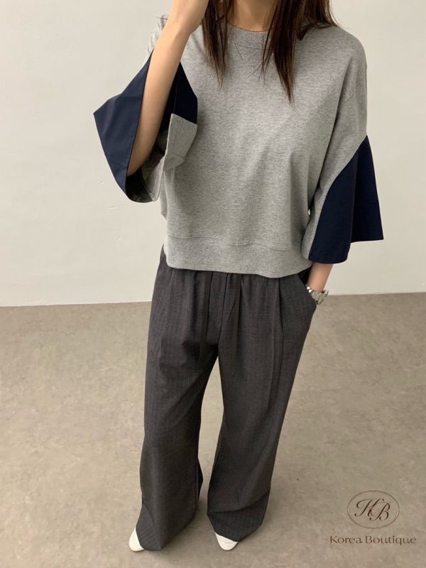 Sv47 夏裝 拼接設計上衣 