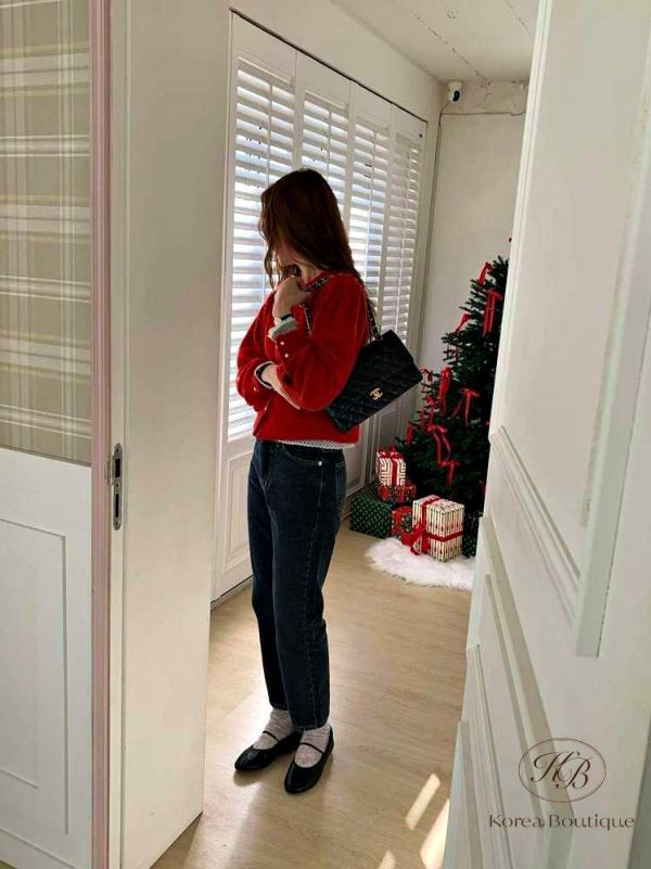 Fw466a 冬季 炭灰色的小直筒牛仔褲 